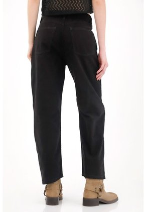 Tennis Jean Recto Tiro Bajo Negro Para Mujer
