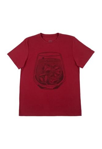 Camiseta Roja Con Estampado Para Hombre Tennis