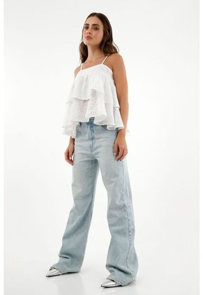 Tennis Camisa Crudo En Ojalillo Para Mujer