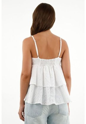 Tennis Camisa Crudo En Ojalillo Para Mujer