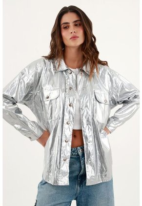 Camichaqueta Con Efecto Metalizado Para Mujer