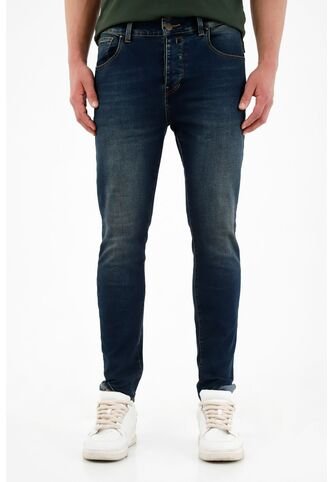 Tennis Jean Azul Super Skinny Con Iluminaciones Para Hombre Tennis