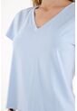 Tennis Camiseta Básica Cuello En V Azul Para Mujer de Tennis