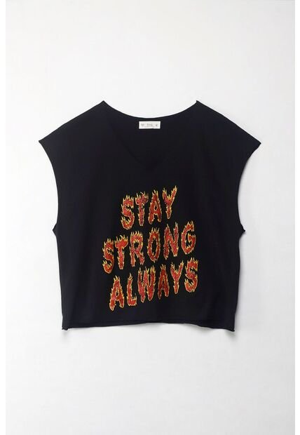 Tennis Camiseta Boxy Fit Manga Sisa Negra Para Mujer