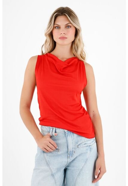 Camiseta Roja Manga Sisa Para Mujer