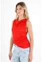 Camiseta Roja Manga Sisa Para Mujer de Tennis