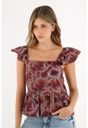 Camisa Morada De Tiras Para Mujer