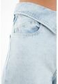 Tennis Jean Con Pretina Dobladillada Azul Para Mujer de Tennis