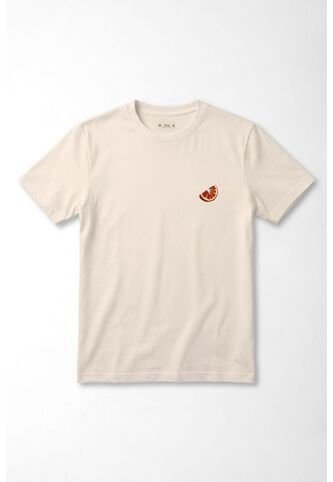 Tennis Camiseta Regular Con Mini Gráfico Cítrico En Algodón Crema Para Mujer Tennis