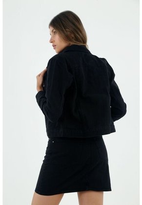 Chaqueta De Jean Negra Para Mujer