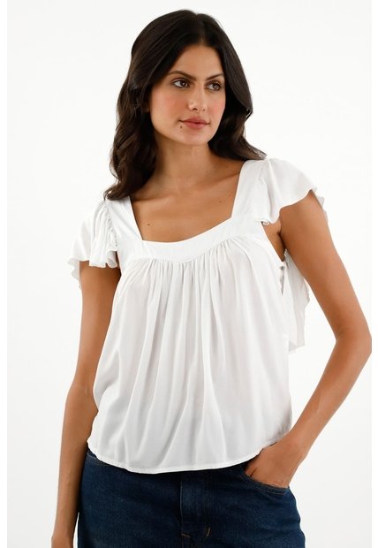 Tennis Camisa Blanca De Tiras Con Bolero Para Mujer