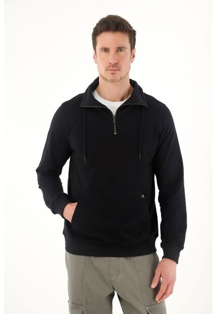 Tennis Buzo Cerrado En Burda Perchada Negro Para Hombre
