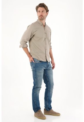Tennis Camisa Manga Larga Con Raqueta Bordada Gris Para Hombre