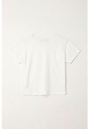 Camiseta Básica Estampada Blanca Para Niña