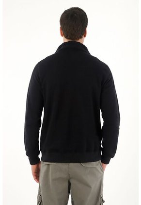 Tennis Buzo Cerrado En Burda Perchada Negro Para Hombre