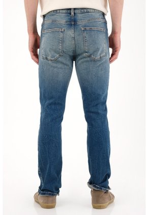 Tennis Jean Nudy Con Efecto Craquelado Azul Para Hombre