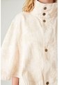 Tennis Capa Oversize Corta Con Cuello Alto Y Broches En Algodón Beige Para Mujer de Tennis