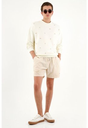 Buzo Unisex Crudo Con Mini Bordador Allover