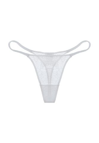 Tennis Panty Tipo Tanga En Encaje Blanco Para Mujer Tennis