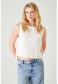 Tennis Chaleco Recto Con Lazos Laterales En Algodón Blanco Para Mujer de Tennis