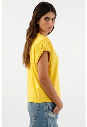 Camiseta Básica Amarilla Para Mujer