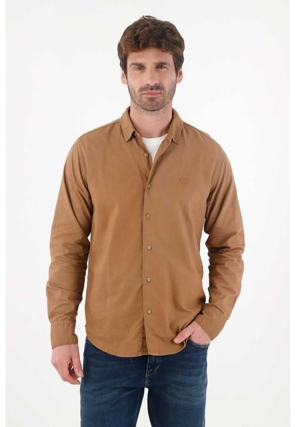 Tennis Camisa Clásica Manga Larga Crudo Para Hombre