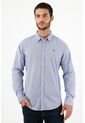 Camisa Con Mini Raqueta Bordada Azul Para Hombre de Tennis