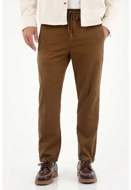 Tennis Pantalón Recto En Corduroy Café Para Hombre