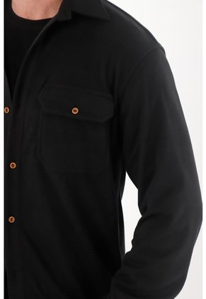 Tennis Camisa De Cuello Clásico Negra Para Hombre