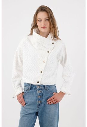 Tennis Chaqueta Con Textura En Relieve En Algodón Blanco Para Mujer