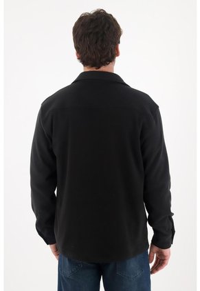 Tennis Camisa De Cuello Clásico Negra Para Hombre