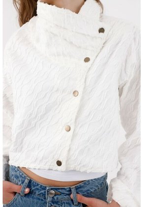 Tennis Chaqueta Con Textura En Relieve En Algodón Blanco Para Mujer