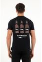 Tennis Camiseta Negra Regular Fit Estampada Para Hombre de Tennis