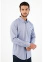 Camisa Con Mini Raqueta Bordada Azul Para Hombre de Tennis