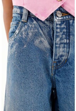 Jean Horseshoe Tiro Medio Con Brillo Para Niña