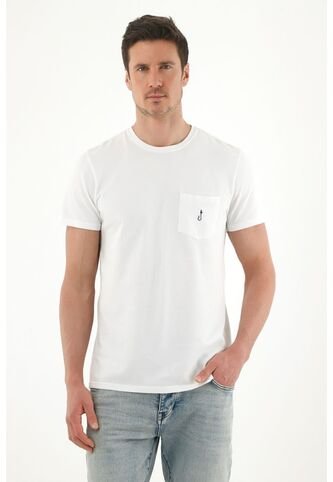 Tennis Camiseta Con Bolsillo Delantero Blanca Para Hombre Tennis