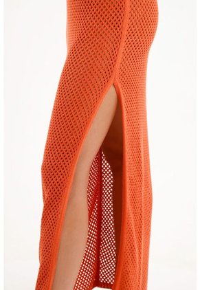 Vestido Naranja En Malla Para Mujer