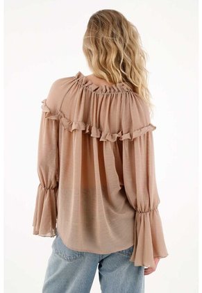 Tennis Camisa En Tela Chifón Con Boleros Rosada Para Mujer