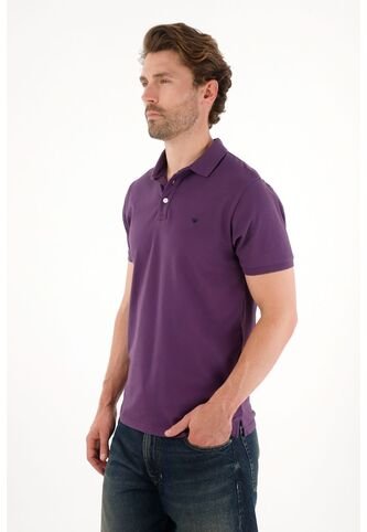 Tennis Polo En Tela Piqué Licra Morada Para Hombre Tennis