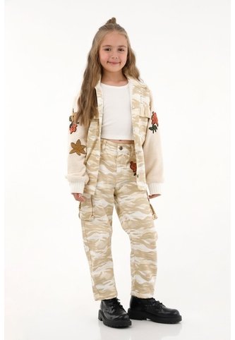 Abrigo Crudo De Estampado Militar Para Niña Tennis