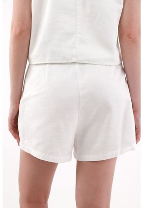 Tennis Short Tiro Alto Con Tablas Crudo Para Mujer
