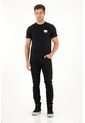 Tennis Camiseta Negra Regular Fit Estampada Para Hombre de Tennis