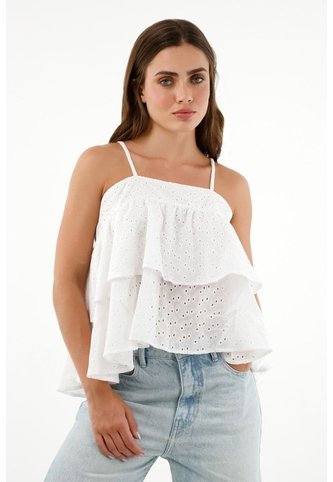 Tennis Camisa Crudo En Ojalillo Para Mujer Tennis