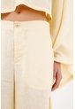 Tennis Pantalón Pierna Ancha Con Caída Fluida En Lino Amarillo Para Mujer de Tennis