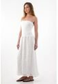 Tennis Vestido Largo Strapless Crudo Para Mujer de Tennis