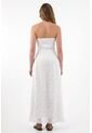 Tennis Vestido Largo Strapless Crudo Para Mujer de Tennis