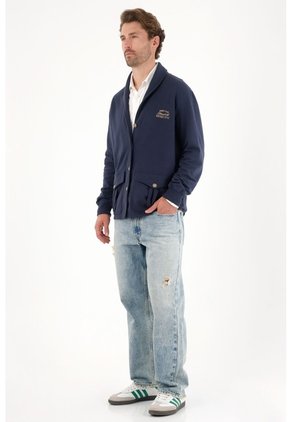 Tennis Buzo En Burda Con Botones Azul Para Hombre