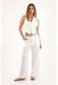 Tennis Chaleco Blanco En 100% Lino Para Mujer de Tennis