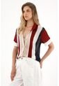 Tennis Camisa Tejida Con Diseño A Rayas Multicolor Para Mujer de Tennis