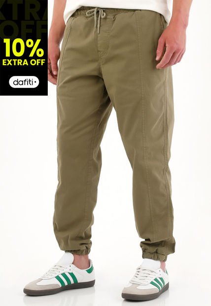 Pantalón Tipo Jogger De Pretina Elástica Verde Para Hombre